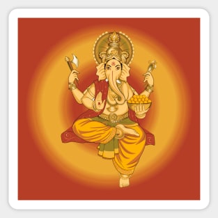 Ganesha , Hindu God Of Good Tidings Sticker